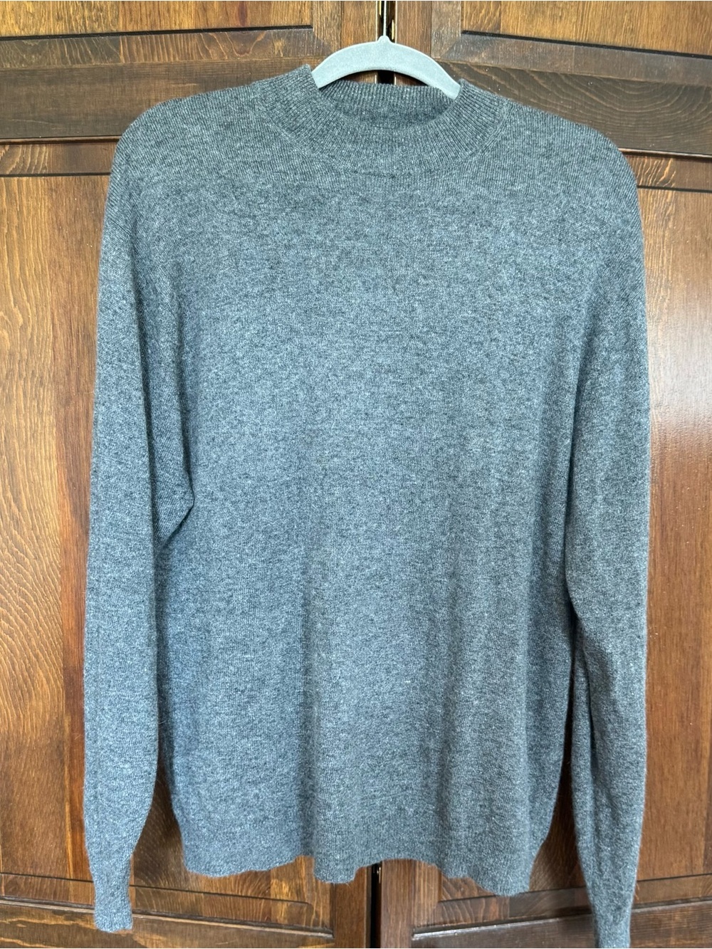 Vintage Geoffrey Beene Silk Cashmere Angora Mock Neck Sweater Grey Men's L